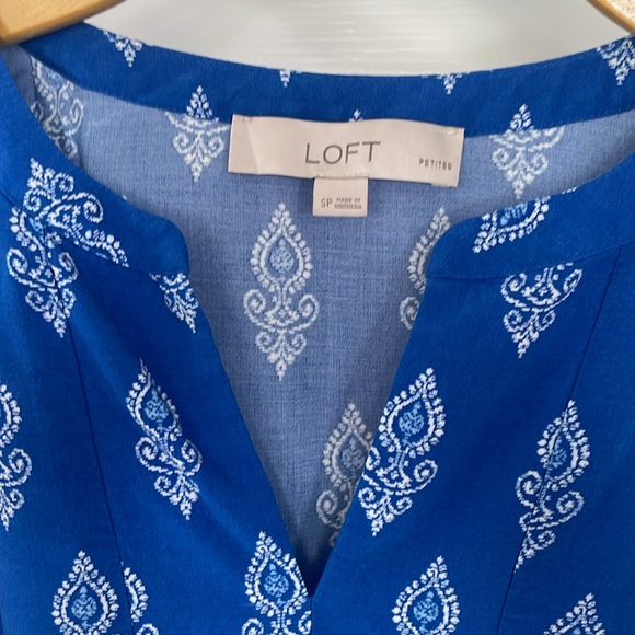 LOFT blue, sleeveless summer dress - Picture 2 of 8